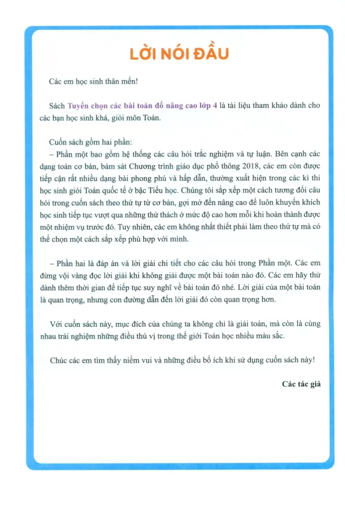 TUYỂN CHỌN CÁC BÀI TOÁN ĐỐ NÂNG CAO LỚP 4 (Dùng chung cho các bộ SGK hiện hành)